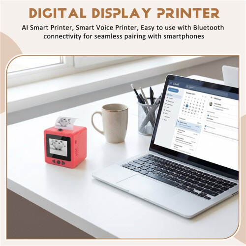 StickerBox AI Printer, AI  Printer,  Voice Printer,  Portable Digital Display Printer Red 1