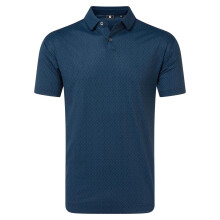 (L, Blue) FootJoy Mens Geo Dot Print Polo Shirt