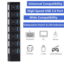 USB 3.0 Hub USB Hub USB Splitter Use Power Adapter 7 Port Multiple Expander 3.0 USB3 Hub with for PC EU Plug