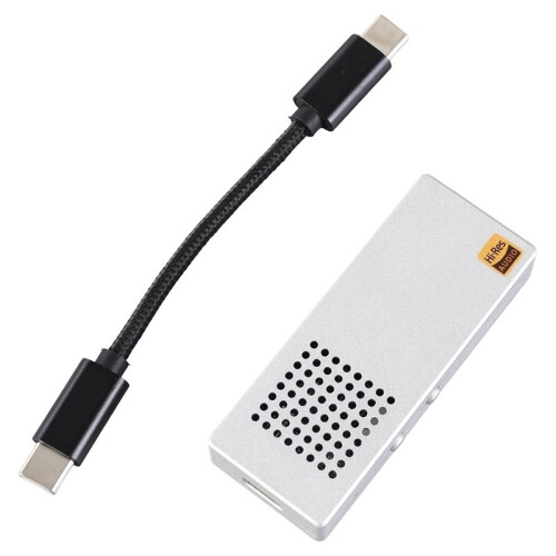 For Rod Rain Audio Balanced Decoder Headphone Amplifier Mobile Phone Small Tail ES9039Q2M Sound Card for DSD Silver