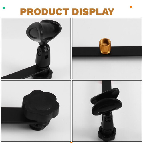 Microfono Professionale con 2 Clip per Supporto Microfono, Registrazione Stereo per Interviste, Discorsi, Coro, Supporto da Pavimento 1