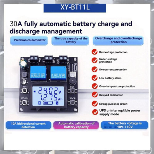 XY-BT13L 30A Battery Charge and Discharge Module, Bidirectional Current Detection Protector,XY-BT1 1
