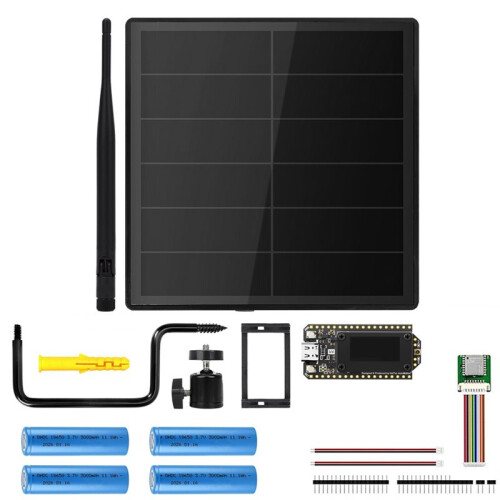 5W Solar LoRa Node Kit Support Meshtastic MeshCore with WiFi LoRa 32 V4 Dev-Board 18650 Battery GNSS GPS Module 915MHz
