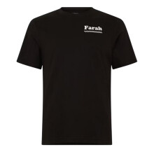 (XL, Black) Farah Mens Brent Graphic Print Cotton T-Shirt