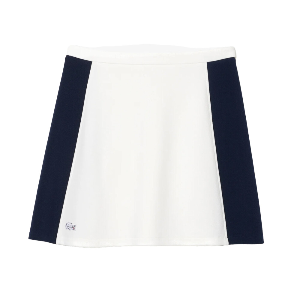 Lacoste (6 Uk, White/Navy) Womens/Ladies Colour Block Pique Mini Skirt
