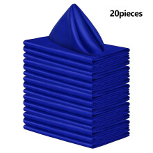 Verpakking van 20 blauwe vierkante servetten, 29 cm (11,8 inch), satijnachtige imitatiezijde, zachte, gladde stof voor bruiloften, diners,