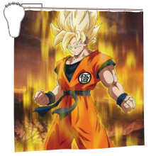 Cuirtín Cithfholcadáin Fabraice Poileistear Uiscedhíonach Dragon Ball, Maisiúcháin Seomra Folctha, Tacar Cuirtíní Cithfholcadáin le Crúcaí,