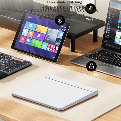 Touchpad  com Fio e Três Modos, Mouse Trackpad Recarregável com Multigestos para Win//Laptop/Notebook 2