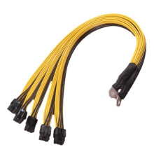 Cabo de Alimentação para Computador Bitcoin Miner Litecoin S7 S9 para 5x PCI-e 6 Pinos GPU, Divisor de Energia, 40 cm