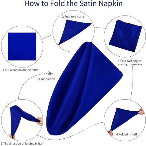 Square Satin Napkin Bright Silk 12 Pack 17 x 17 Inch 2