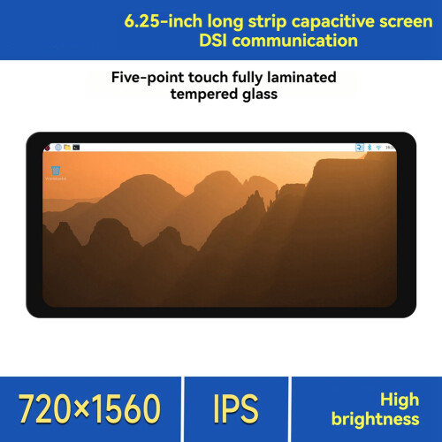 Tela Touchscreen  de 6,25" 720x1560 Display IPS Capacitivo de 5 Pontos para Raspberry Pi 2