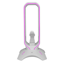 Suporte para Fone Ouvido RGB para Jogos com Suporte para Mouse, Cabo Elástico, Suporte para Fone Ouvido sobre A Orelha, Prateleira para Fone Ouvido