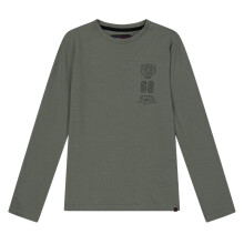 (12-13 Years, Green) Farah Childrens/Kids Stacked Logo Long-Sleeved T-Shirt