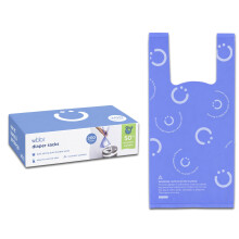 Ubbi Disposable Nappy Sacks, Lavender Scented, Easy-To-Tie Tabs, Durable, Thick Baby Nappy Disposal