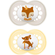 MAM Original 6+M Soother 2PK - Unisex Baby Soothers with Self Sterilising Travel Case, Newborn Esse