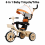 3 Wheel Kids Trike with Parent Handle Beige 1