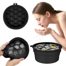 HAGOT Face Bowl for Ice,Foldable Facebowl with Built-in Icetray, Portable Quick Cooling Facial Wash