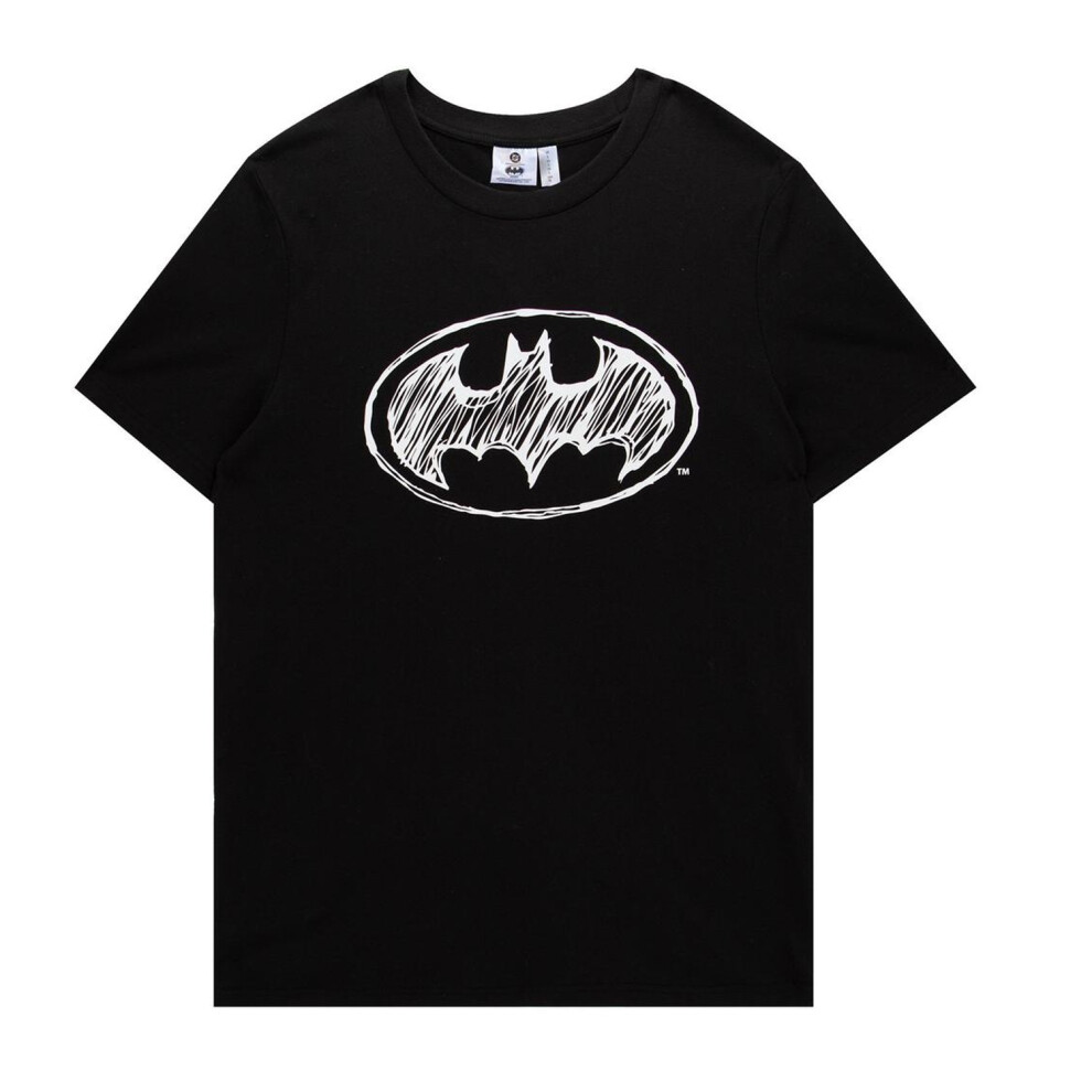 Batman (S, Black/Yellow) Mens Cotton T-Shirt