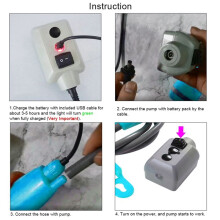 Portable Camping Shower Outdoor Camping Shower Pump Rechargeable Shower Outdoor Camping Equipment & Gray
