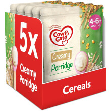 Cow & Gate Creamy Porridge Baby Food Cereal, 4-6+ Months, 125g (Pack of 5)