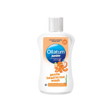 Oilatum Junior Gentle Head-to-Toe Wash, Dry & Eczema-Prone Skin, Gently Cleanses Hair, Scalp & Body