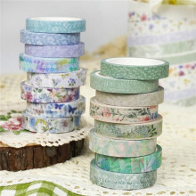 Floral Washi Tape Set 16 Rolls, Flower Spring Decorative Paper Sticker for Planner Scrapbook Journal DIY Arts