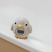 Nuby Penguin Baby Bath Thermometer - Digital Thermometer with Easy to Read Screen | BPA Free | Suit