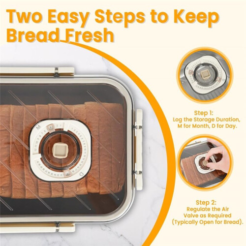 Large Bread Container:  Recording Bread Storage Container with Lid, Stainless Steel Bread Box, Airtight Bread Box 2