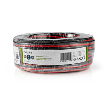 Luidsprekerkabel | 2x 2,50 mm² | CCA | 25,0 m | Rond | PVC | Rood / Zwart | Emballage