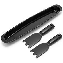 1 Verpakking Grill Druppelbak, Vervangende Grill Olie Vetvanger met 2 PanSchrapers, Gemakkelijk Schoon Te Maken, voor Binnen Buiten BBQ