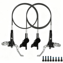 For TTPRO XTA 4-Piston MTB Hydraulic Disc Brake Set, CNC Machined, Front & Rear Brake Hoses: 800mm(Front)/1450mm(Rear)
