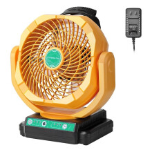 Battery Powered Fan Compatible with for 20V Battery Portable Fan with AC Adapter, Variable Speed, Timer Settings