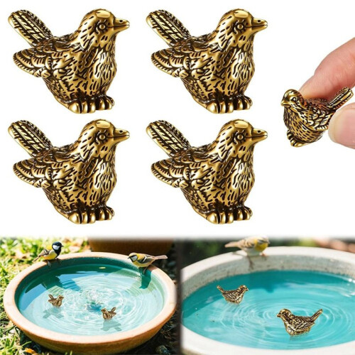 4 Pcs  Bird Shape Copper Bath Disk Ornaments Copper Bird Bath Purification Disks Birdbath Cleaner 1