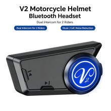 Fone de Ouvido 5.0 para Capacete de Motocicleta Bateria de 1000mAh Sem Fio Mãos Livres À Prova D'Água Redução de Ruído