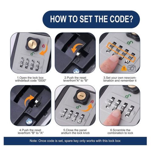 Wall Mount Key Lock Box Outdoor Key Lock Box with Resettable Combination Lock Boxes for Keys Wall Mounted 2