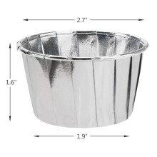 100Pcs Aluminum Foil Cupcake Cups Disposable Muffin Liners Baking Cups Aluminum Cupcake Tip Pan Silver
