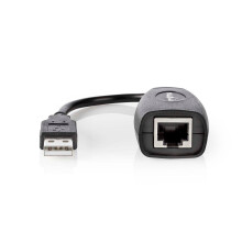 Actieve USB-kabel | USB 1.1 | USB-A-stekker | RJ45 vrouwelijk | 12 Mbps | 0,20 m | Rond | Vernikkeld | PVC | Koper | Doos