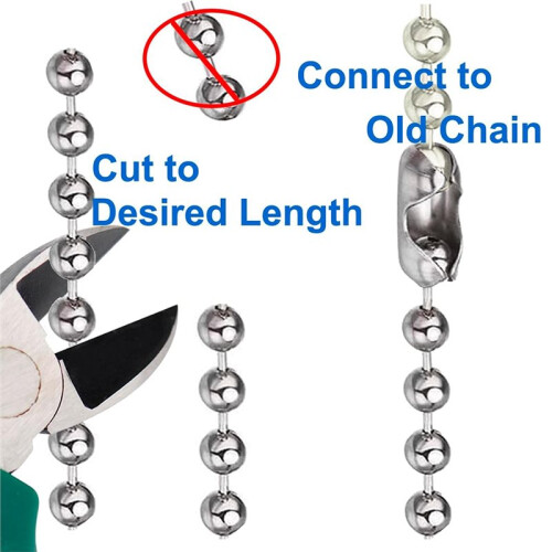 10pcs 12-Inch Ceiling Fan Pull Chain, 3mm Beaded  Chains Wooden Decorative Pendant Extension Chains 2