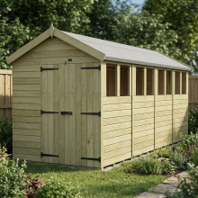 6 x 16 Apex Shed Tanalised (Double Door, With Windows)
