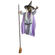 Halloween Decorations Outdoor - 6 Ft Animated Hovering Witch Animatronics Prop - Spooky Scary Decor for Home Outside