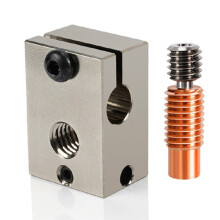 PT100 V6 Verwarmd Blok Kopergeplateerd Heatblock PT100 V6 Sock Throat Bimetal Heatbreak