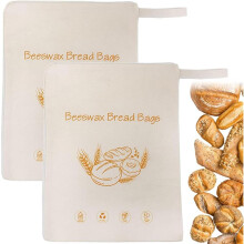 Beeswax Lined Reusable Bread Storage Bag, Large Zip-Seal Bread Bag for Homemade & Sourdough Bread, for Bread Freshness