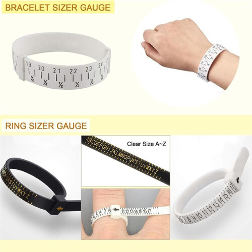 Ring Sizing Tool Kit Ring Making Plastic Ring Sizer Rubber Hammer Saw Polishing Cloth Wooden Stick Ring Making Tools 2