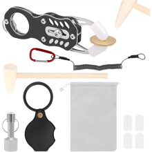 Gold Silver Coin Tester-Magnet Keychain Hammer Pliers Testing Set - Coin Resonance Testing Tool,for Adults Lovers Family