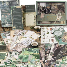 Scrapbooking Supplies Kit, Vintage Aesthetic Scrapbook Kit for Card Making, Flower Butterfly DIY Journaling Supplies