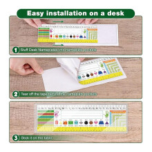 30 Pieces 9.5" X 3.4" Clear Reusable Nameplate Pocket Self-Adhesive Desk Name Tag- Covers for School Classroom Desk