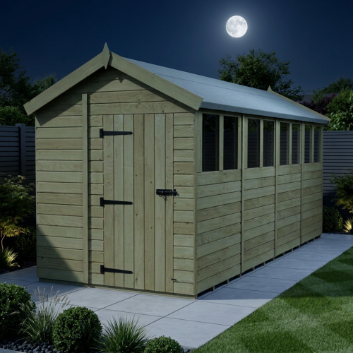 6 x 16 Apex Shed Tanalised (Single Door, With Windows) 2