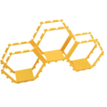 3PCS New Hexagonal Toy Showcase Stand Splicing Honeycomb Storage Rack DIY Toy Storage Tool Yellow
