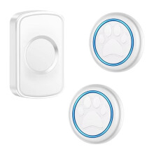 Pet Bell for Dog Cat to Go Outside Waterproof Touch Button Dog for House-Training Sensor Motion EU Plug White