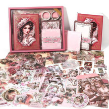 140PCS Vintage Scrapbooking Kit - Aesthetic Classical Art Supplies for Journals, DIY Crafts, Bullet-Journals